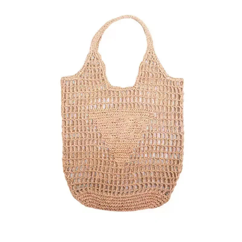 Custom Straw Paper Beach Bag with Logo | Bulk 100 Bags