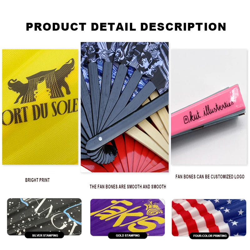Custom Bamboo Hand Fan | Clacking Sublimation Fan | Personalized Event Giveaway