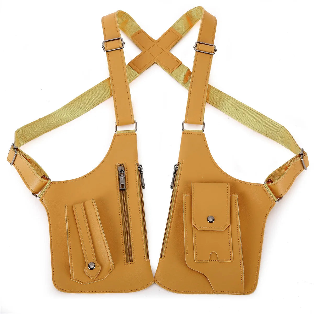 Vintage PU Chest Sling Bag | Embossed Logo Anti-Theft