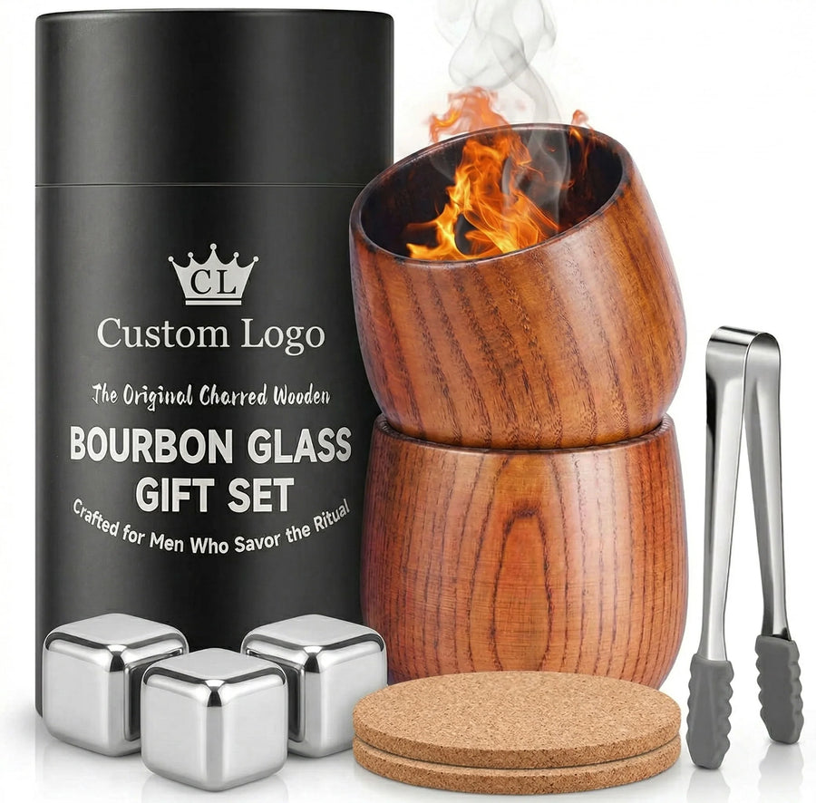 Custom Whiskey Glass Set 10oz | Laser Engraving | 100 MOQ | Gift Box
