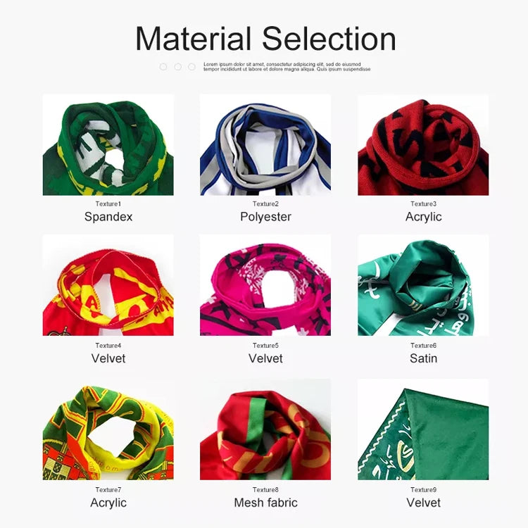 Custom Double-Sided Football Scarves | 50-Piece MOQ & 35-Day Lead Time | Jacquard Knitted | Team Merchandise