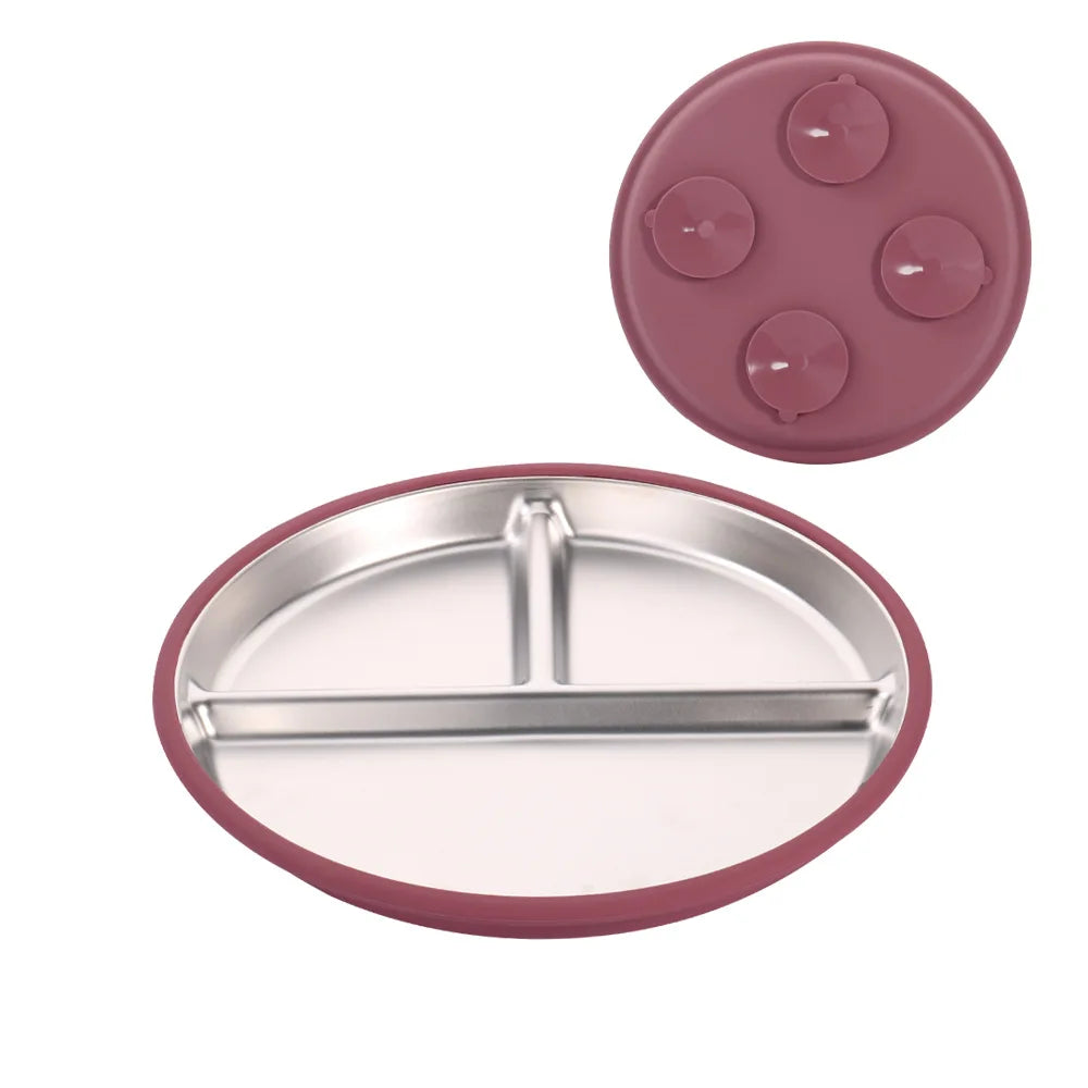 Custom 304 Stainless Steel Children's Plates with Logo | MOQ 10