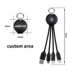 Custom 3-in-1 Keychain Charger 5V/2A | CE/RoHS/FCC Certified | 9-Day Lead