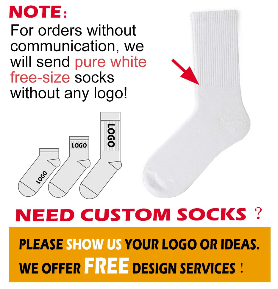 Custom Sports Socks with Logo | Running Basketball Crew Sock MOQ 50