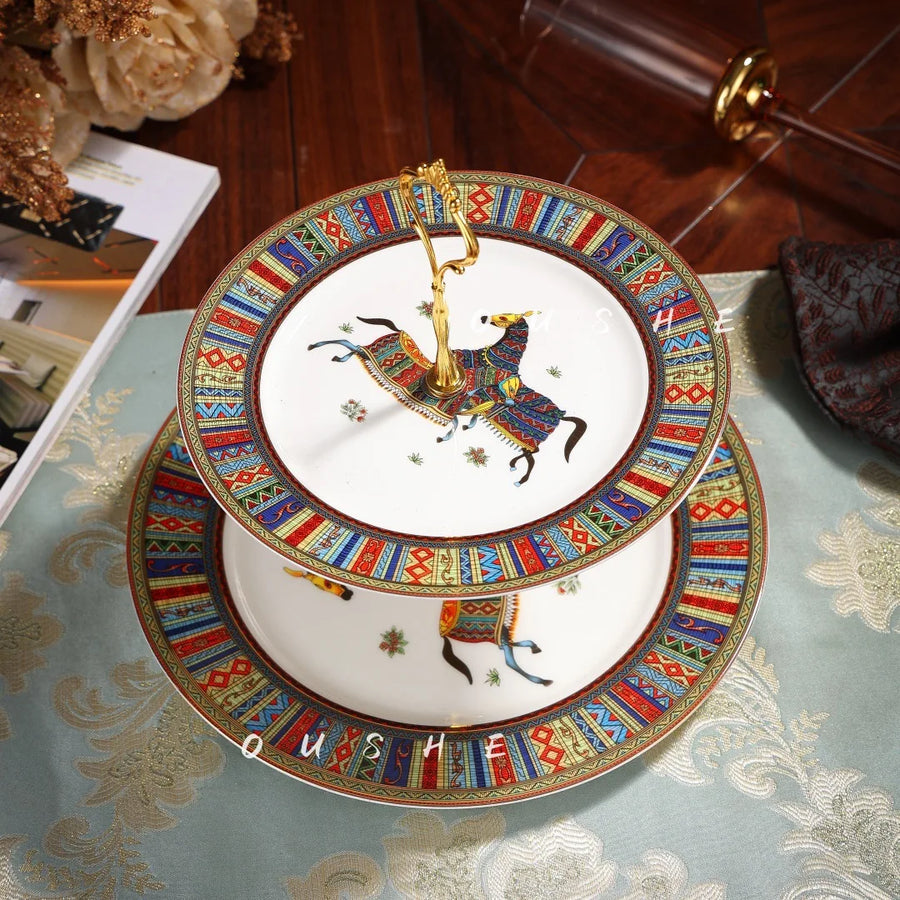 Bone China Dinnerware Gift Set with Gold Inlay | 2-Set MOQ for Corporate Gifts