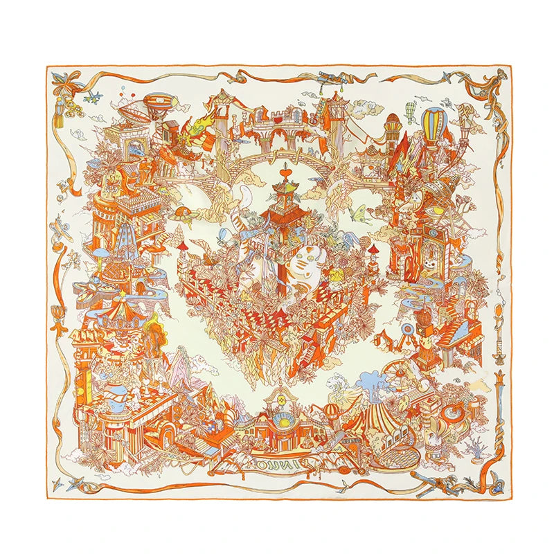 Custom 100% Real Silk Scarves | Digital Printing | 50 Pcs MOQ | Luxury Corporate Gifts