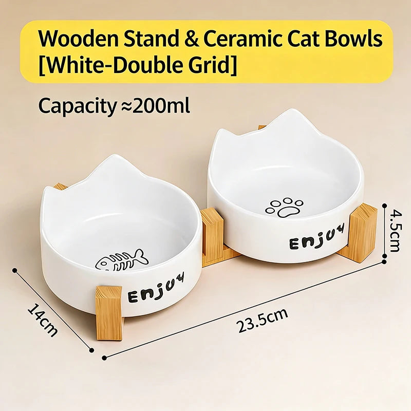 Custom Ceramic Cat Bowls with Cat Ear Design | MOQ 32 Pieces