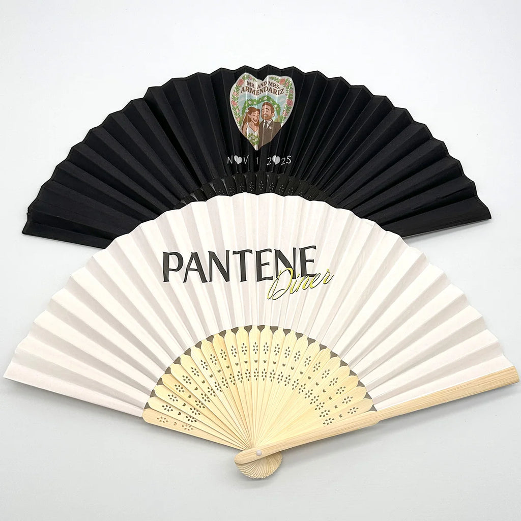 Wholesale Custom Bamboo Hand Fans for Wedding | Logo MOQ 100