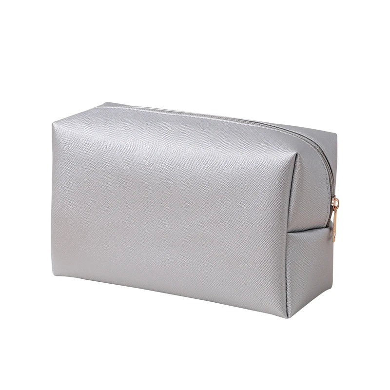 Custom logo Minimalist PU Makeup Pouch for Travel and Daily Toiletry Storage