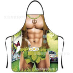 Waterproof Polyester Apron | 3D Printed Cartoon Barbecue Apron