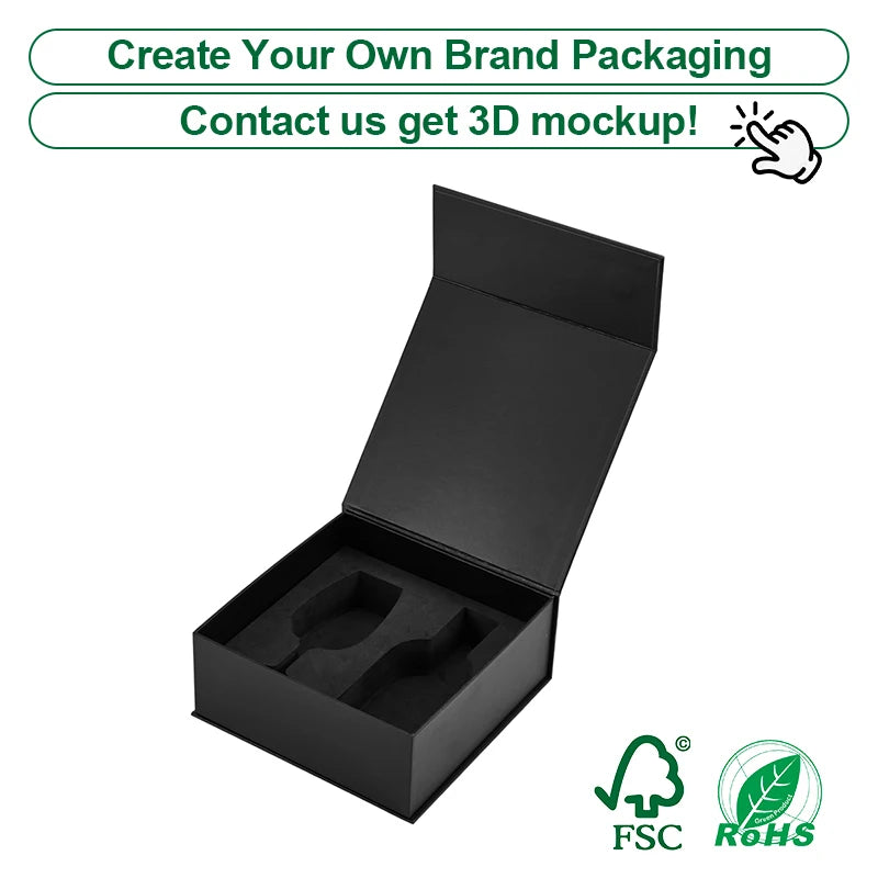 Custom Rigid Magnetic Box with Matte Black Finish | Luxury Packaging OEM Wholesale