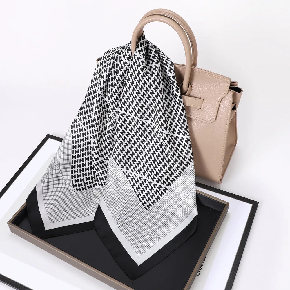 Square Silk Scarf | Digital Print | Custom Logo | 100 MOQ | Women's Fashion