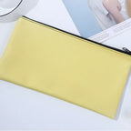 MOQ 100 Pcs Zipper PU Leather Utility Sleeve Wholesale Custom Synthetic Polyurethane Utility Envelope with Slide Fastener