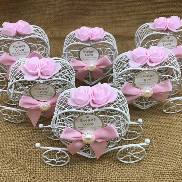 Metal Heart Carriage Favor Boxes | Wedding Favors | Wholesale