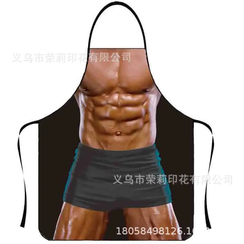 Waterproof Polyester Apron | 3D Printed Cartoon Barbecue Apron
