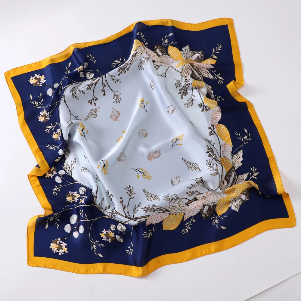 Square Silk Scarf | Digital Print | Custom Logo | 100 MOQ | Women's Fashion