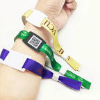 Custom RFID Woven Wristband 350x15mm | 100 Pcs MOQ Heat Transfer Print