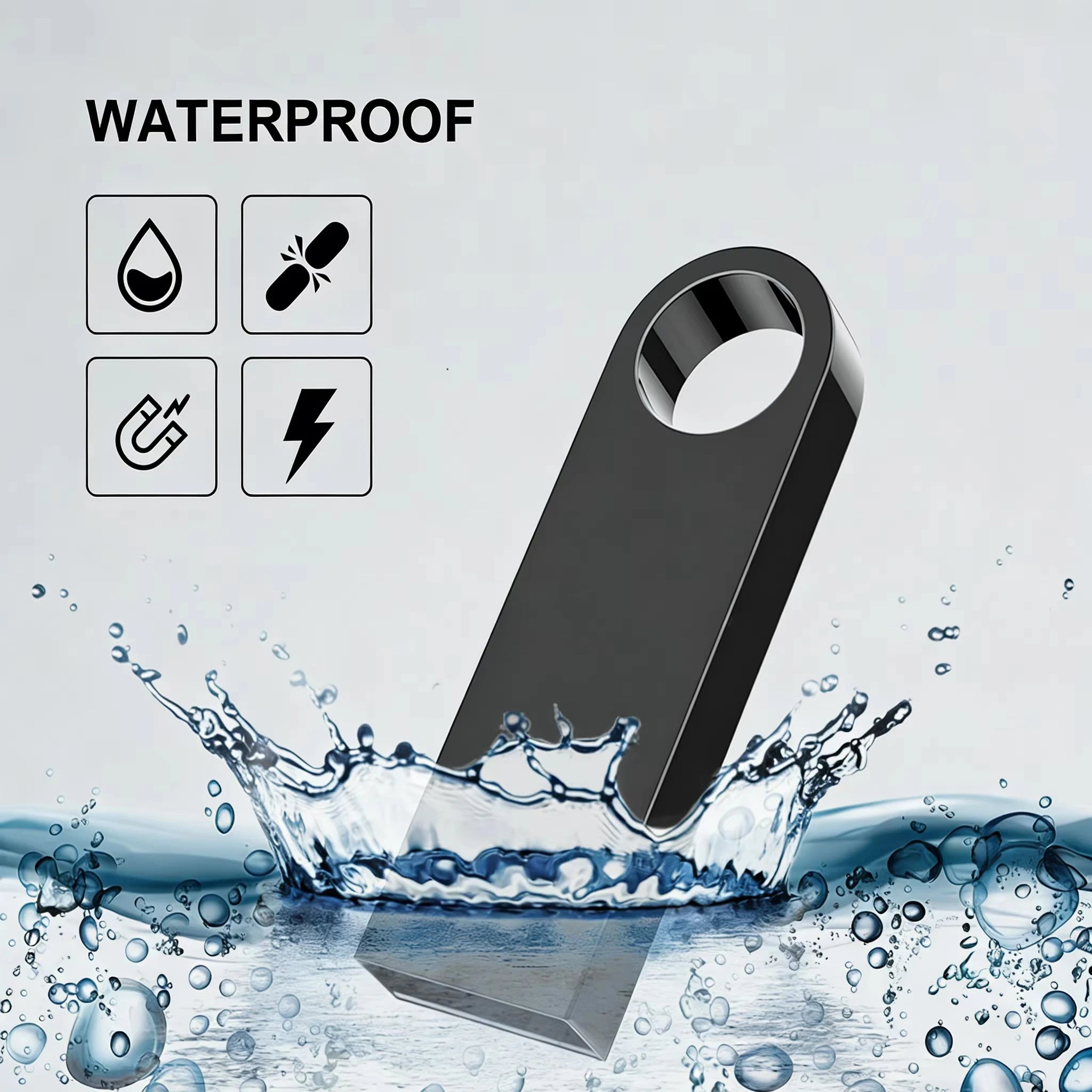 Slim Metal USB Flash Drive with Custom Logo for Everyday File Storage