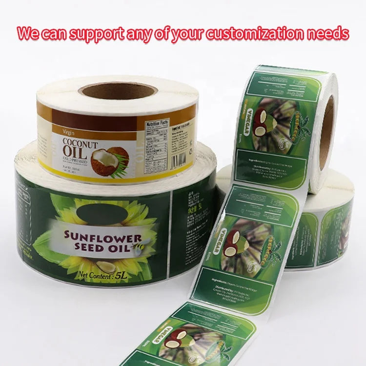 Food-Safe Waterproof Vinyl Labels — 500 Pcs MOQ, UV/Digital Printing