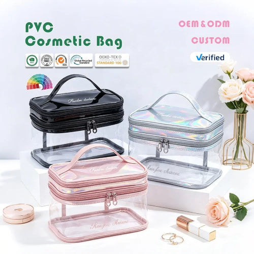 Custom Transparent PVC Cosmetic Bags | 1,000 MOQ | 30-Day