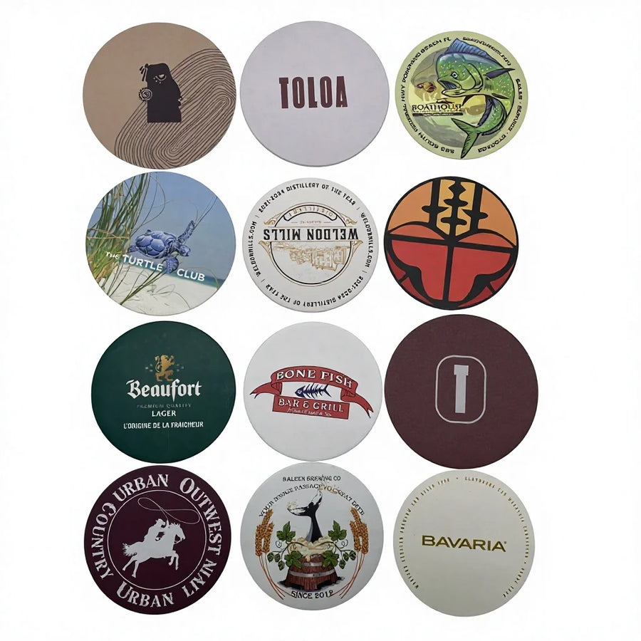 Custom 2mm Paper Coasters | Water Absorbent | Eco-Friendly | Bulk Logo