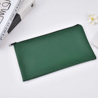 MOQ 100 Pcs Zipper PU Leather Utility Sleeve Wholesale Custom Synthetic Polyurethane Utility Envelope with Slide Fastener