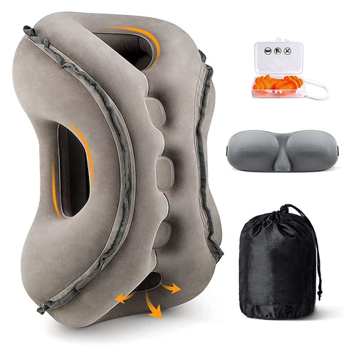Custom Logo Inflatable Neck Travel Pillow for Airplane Sleeping