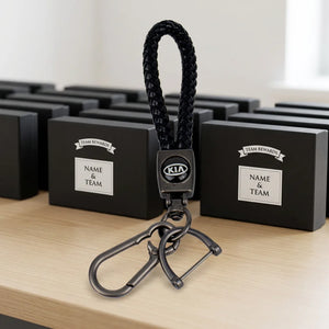 Custom Leather Keychain 50 Pcs | Corporate Gift Hot Stamping & UV Printing