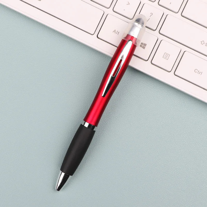 Custom 3-in-1 LED Pens 100 MOQ | Laser Engraving Stylus Promotional Gifts