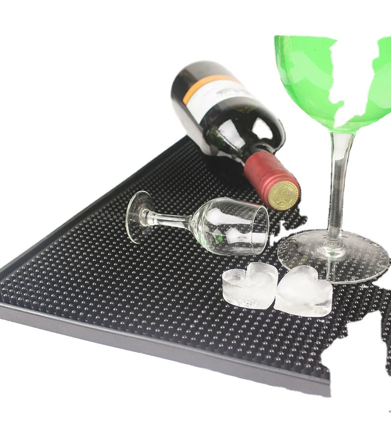 Custom PVC Bar Mat with Logo | Black, MOQ 500