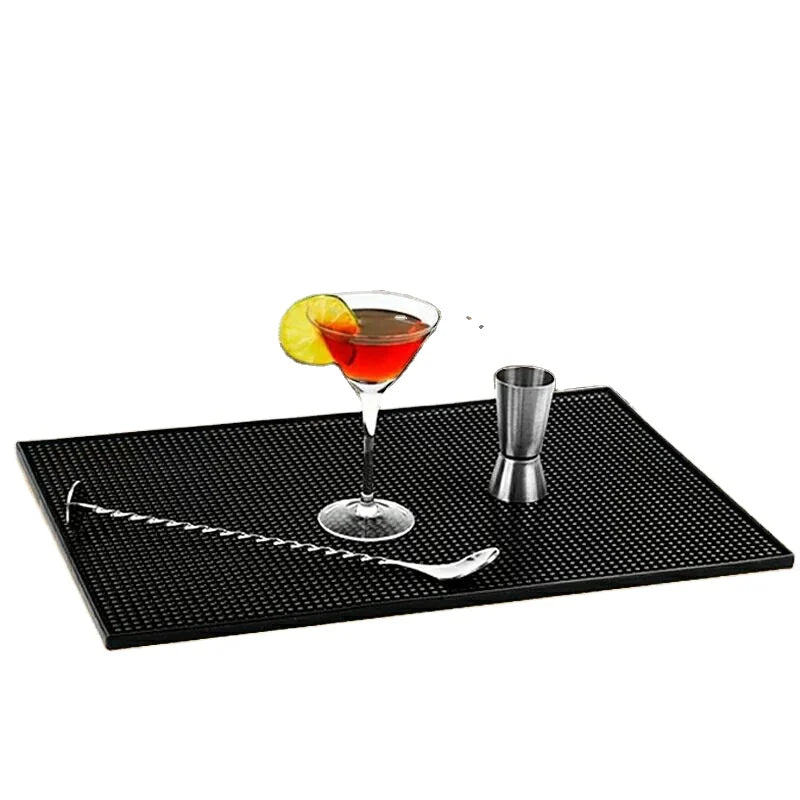 Custom PVC Bar Mat with Logo | Black, MOQ 500