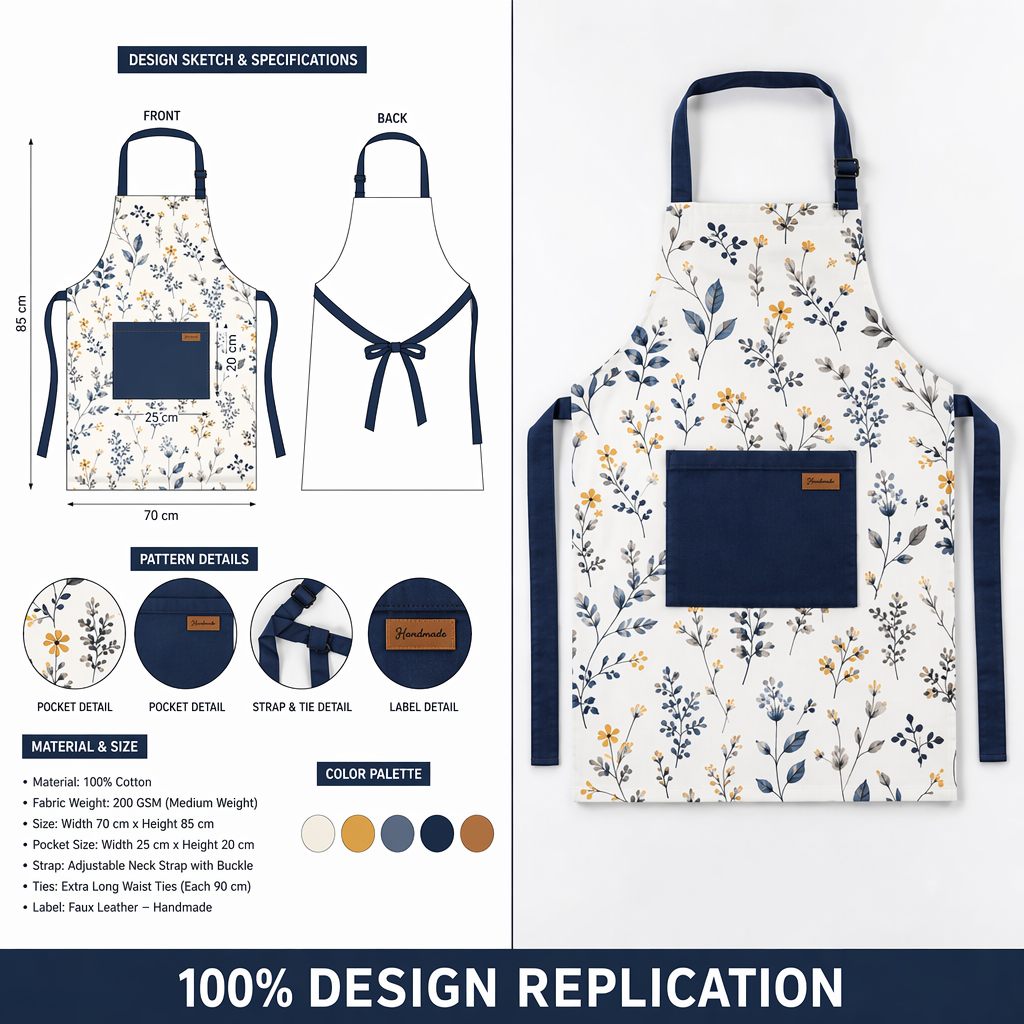 Custom Cotton Canvas Cross Back Chef Aprons | 200 MOQ Heat Resistant Kitchen Uniforms
