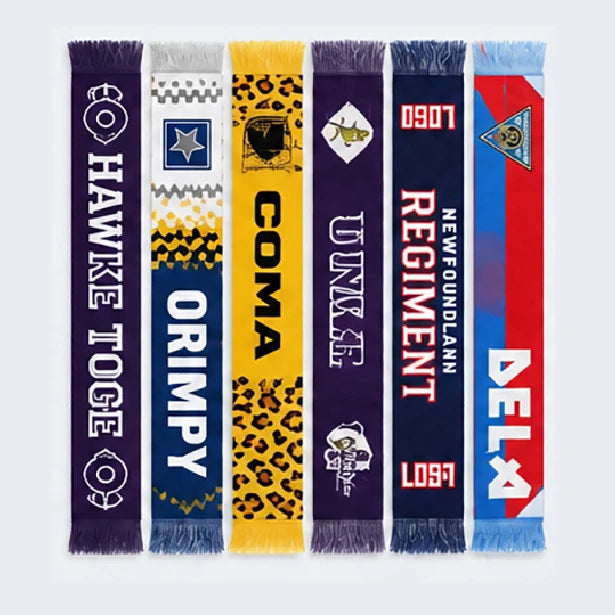 Custom Jacquard Fan Scarves | 100-Piece MOQ & 15-Day Lead Time | Team Logo & Slogan | Sports