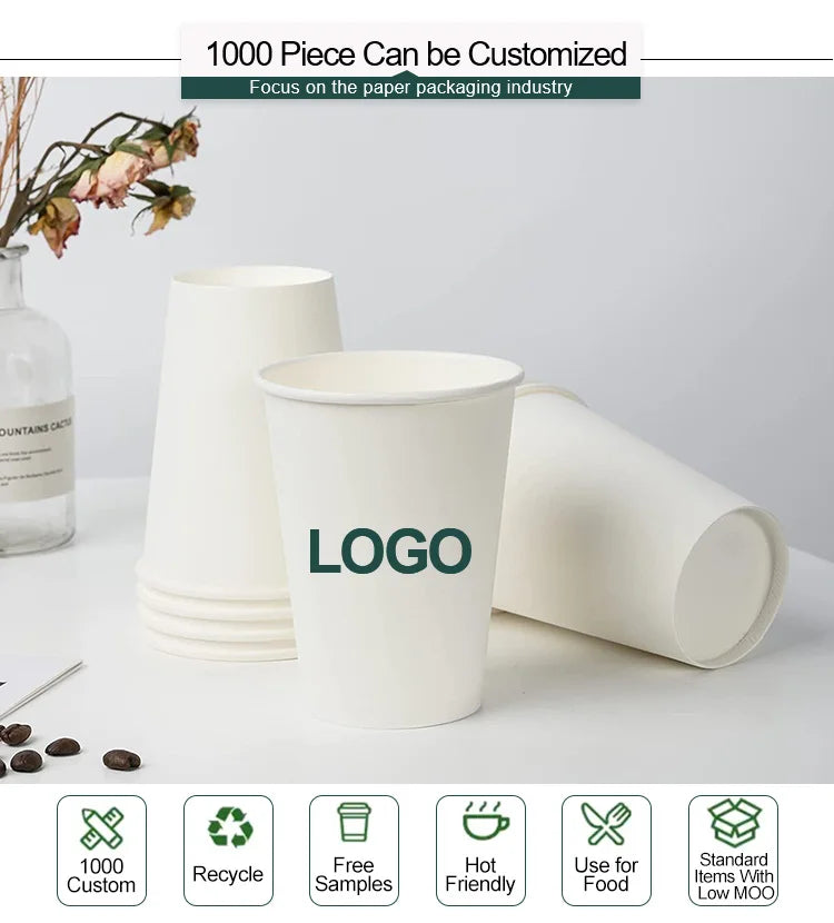 Cheap Custom Logo Single Wall Craft Paper Cup for Hot Drinks | MOQ 5,000