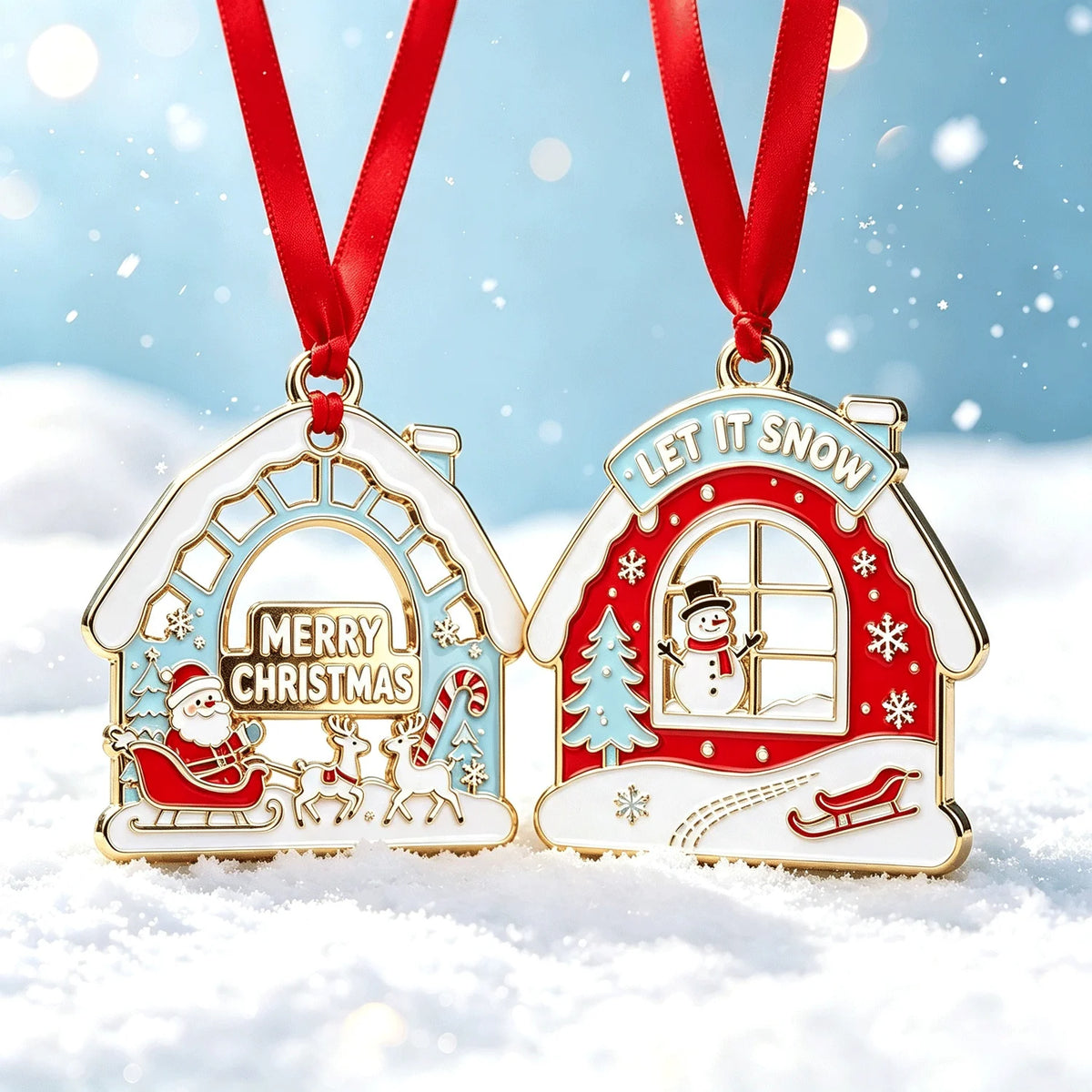 Custom Enamel Metal Ornaments 50 pcs | Holiday Gifts
