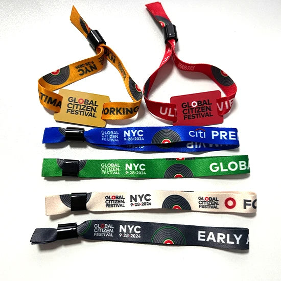 Custom RFID Fabric Wristbands 100 MOQ | ISO14443A Holographic VIP Events