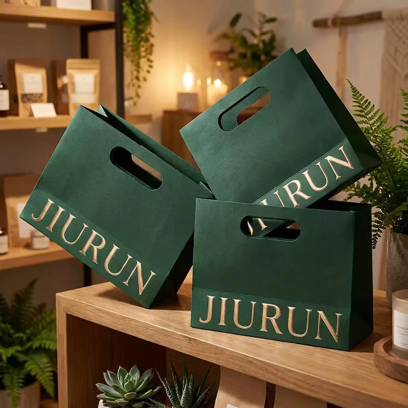 Custom Logo Luxury Paper Bag | 250gsm Burgundy Shopping Bag