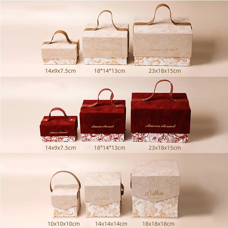 Custom Gift Boxes with Handle | Bulk MOQ 100 pcs
