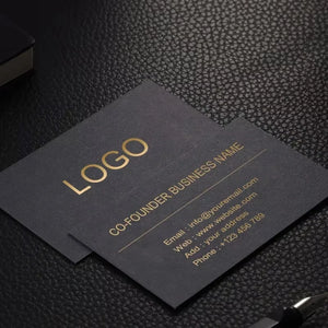 Custom Gold Foil Business Cards on 350gsm Cardstock | 1,000pc MOQ CMYK Printing & Embossing