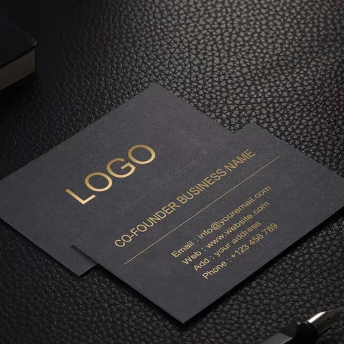 Custom Gold Foil Business Cards on 350gsm Cardstock | 1,000pc MOQ CMYK Printing & Embossing