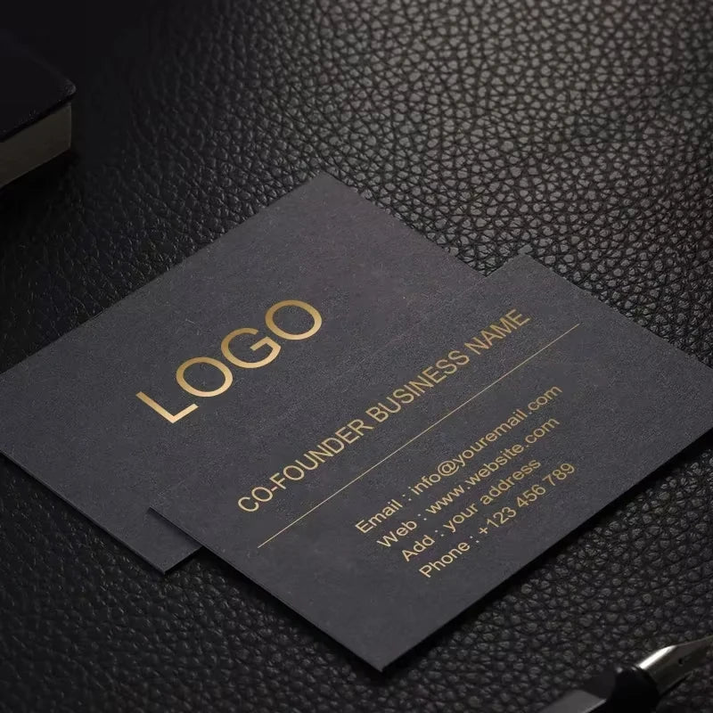 Custom Gold Foil Business Cards on 350gsm Cardstock | 1,000pc MOQ CMYK Printing & Embossing
