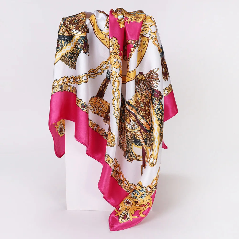 Custom Printed 90cm Square Scarf | 10 Pcs MOQ Wholesale Silk/Polyester Shawl