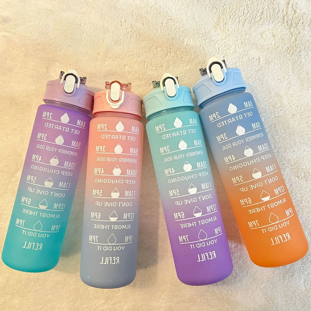 Custom 900ml Motivational Water Bottles | 5 MOQ Time Marker Fitness