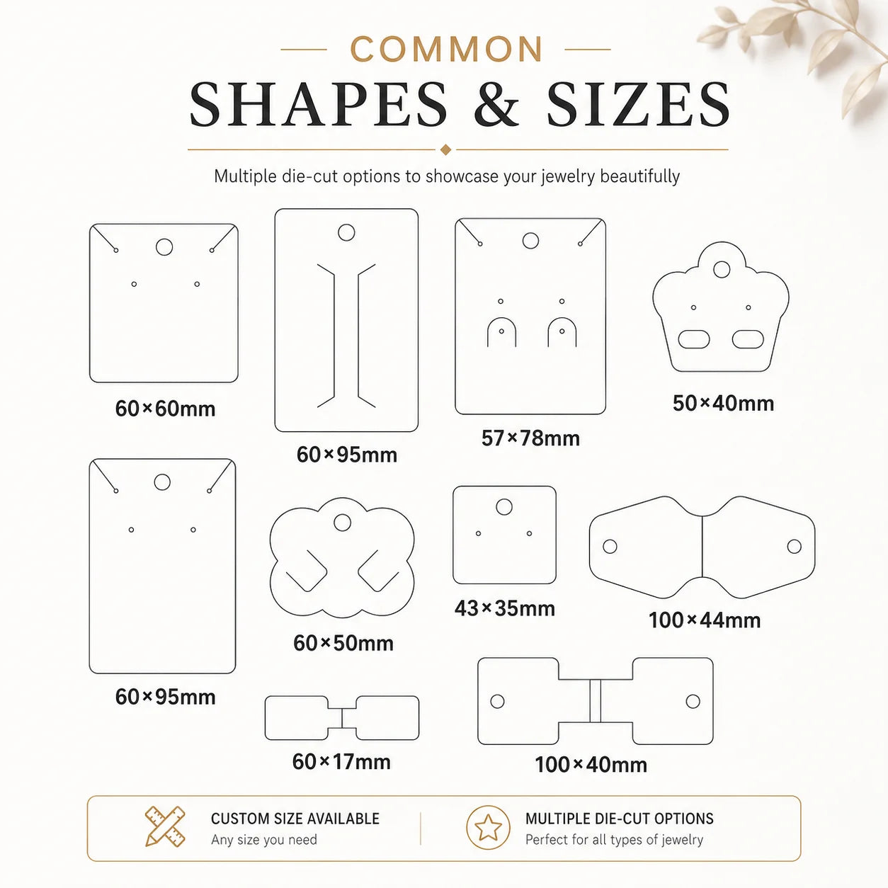 Custom Jewelry Display Cards | 400gsm | Gold Foil | Free Design