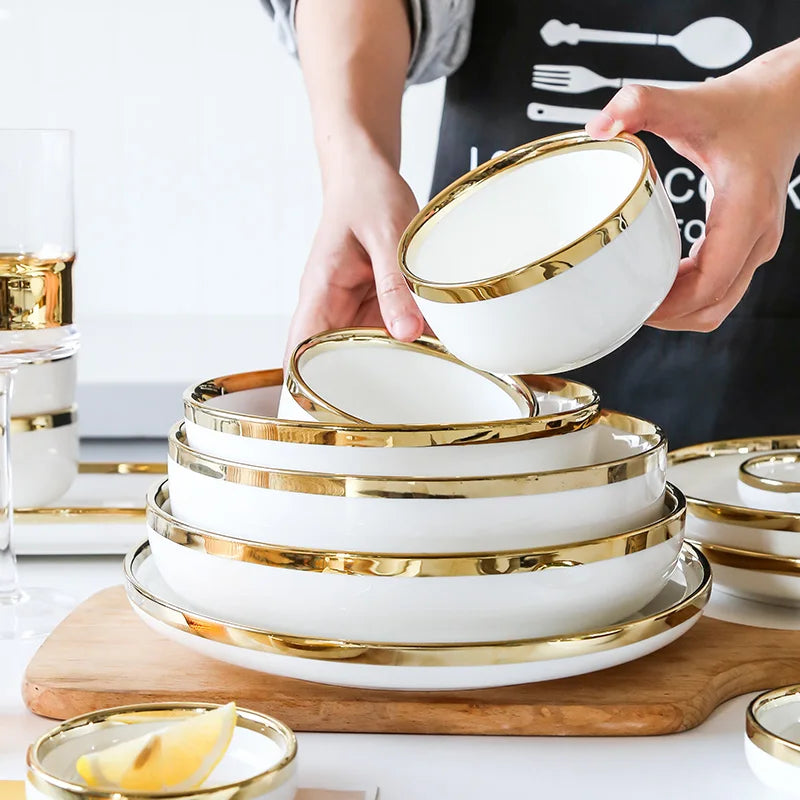European Gold Rim Dinnerware — FDA/LFGB, 15-Day Lead, Low MOQ