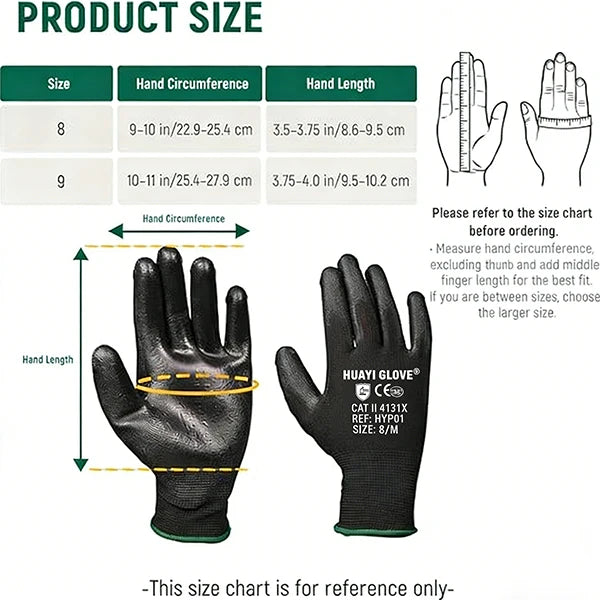 13G PU Coated Work Gloves with CE EN388 4131X | Anti-Slip, Custom Logo Bulk Order