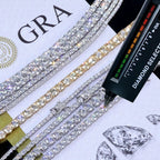 Moissanite Tennis Chain 925 Silver | Custom Logo, MOQ 1