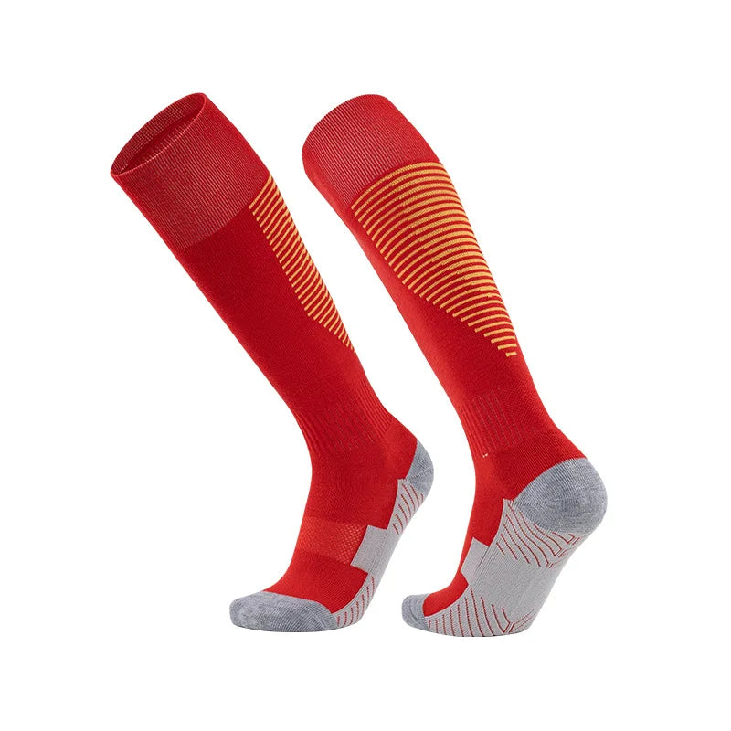 Custom Knee-High Sports Socks | Non-Slip Towel Bottom & Nylon/Cotton | 500-Piece MOQ | Team Sports