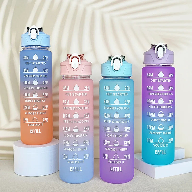 Custom 900ml Motivational Water Bottles | 5 MOQ Time Marker Fitness