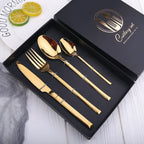 Gold Stainless Steel Flatware Set | 18/0 Elegant Wedding Flatware